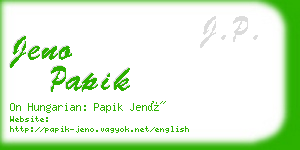 jeno papik business card